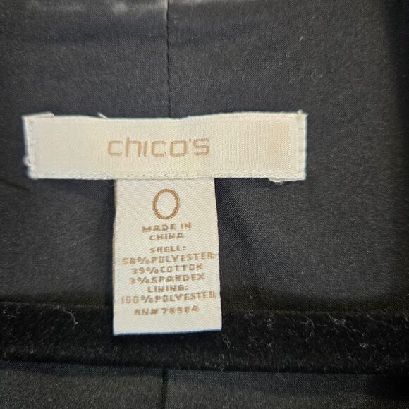 Chico's Embroidered Jacquard Blazer Sz 0 Office Siren Corpcore Preppy Glam - Picture 10 of 10